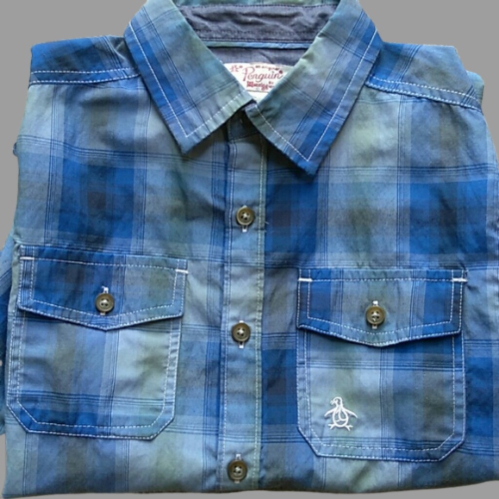 Long sleeve button-up shirt Penguin brand. 🍁🍂